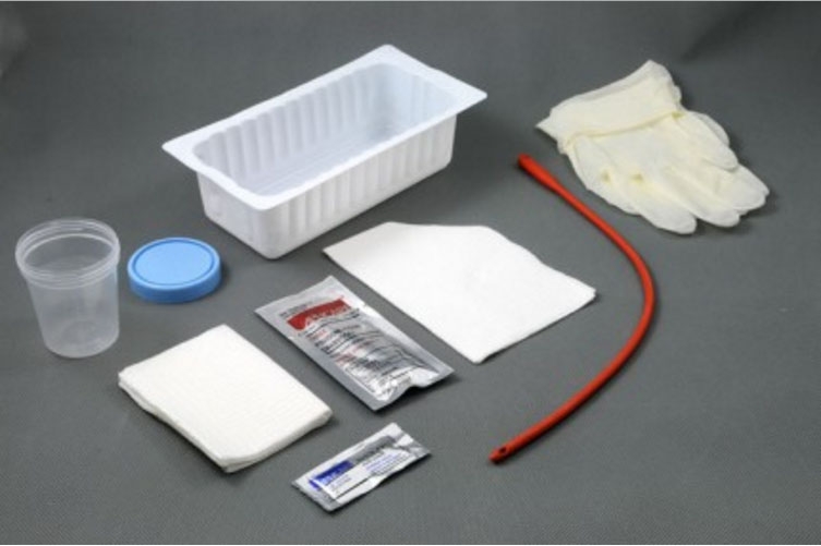 Tray Intermittent Catheter Tray AMSure® Urethral 14 Fr Red Rubber. Without Balloon Latex (1/TR 20/CS) by Amsino International, Inc.  ID AS87114